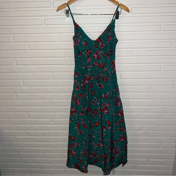 Yumi Kim Green Vienna Silk Floral Print A-Line Dress, Women’s Size 0 - Picture 5 of 10